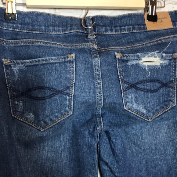 Abercrombie & Fitch Perfect Stretch Skinny Mid Rise Distressed Jeans Size 4 R - Picture 6 of 14